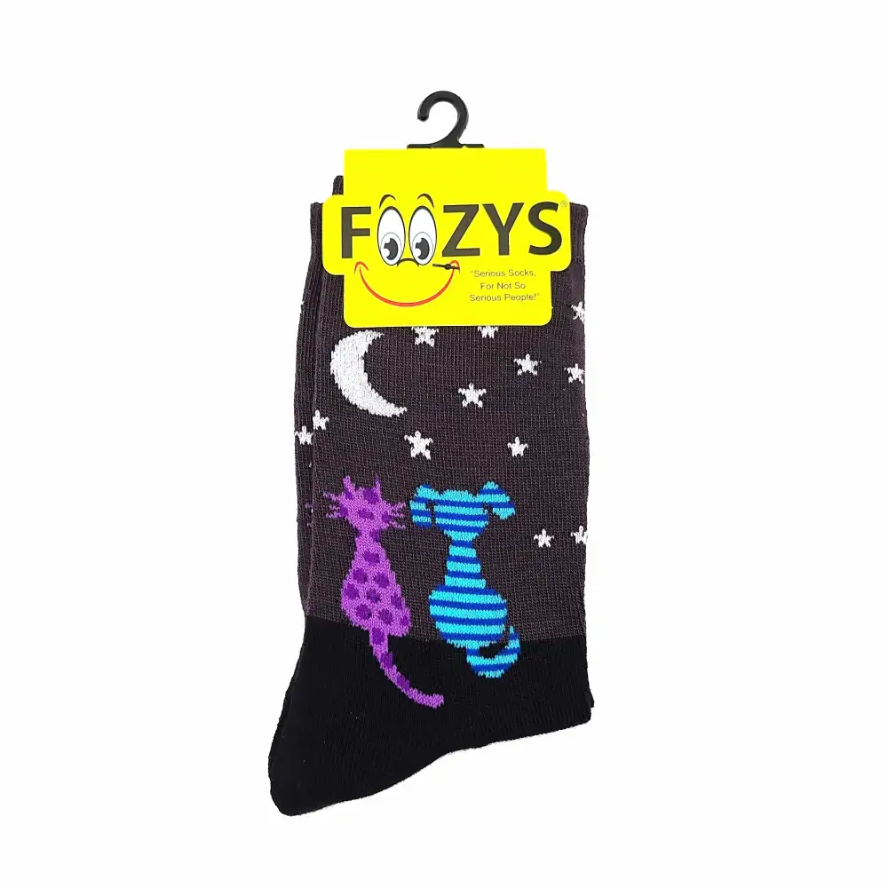 Unisex Cat & Dog Moonlight Crew Socks