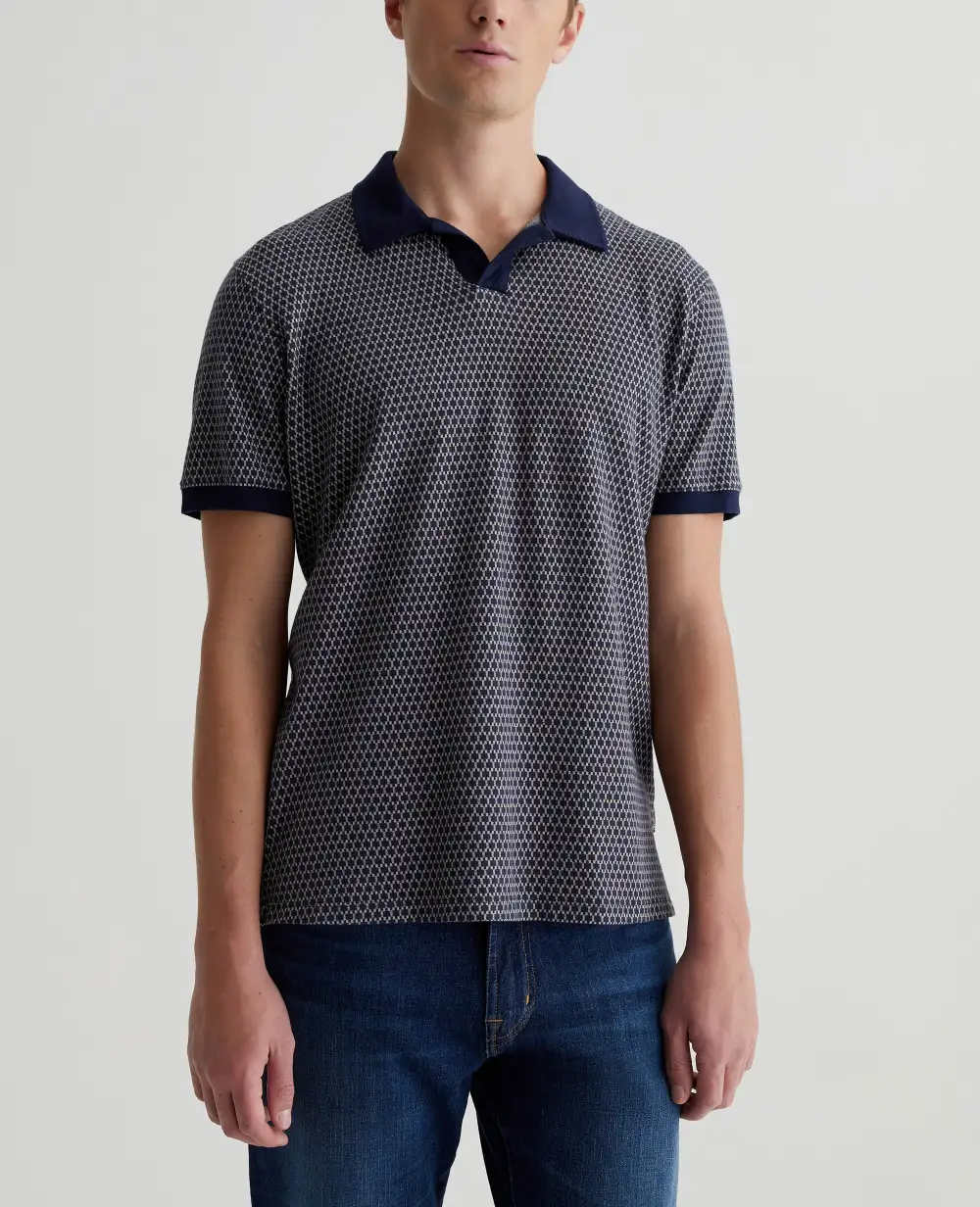 Men's Short Sleeve Point Collar Polo Shirt