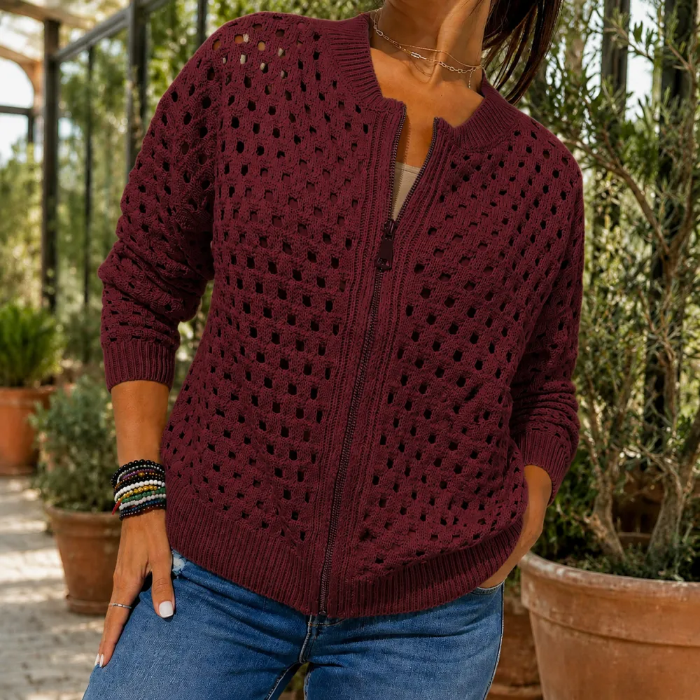 Open-Knit Polished Sweater