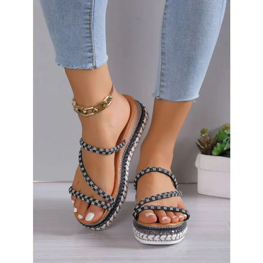 Woven Platform Wedge Sandals