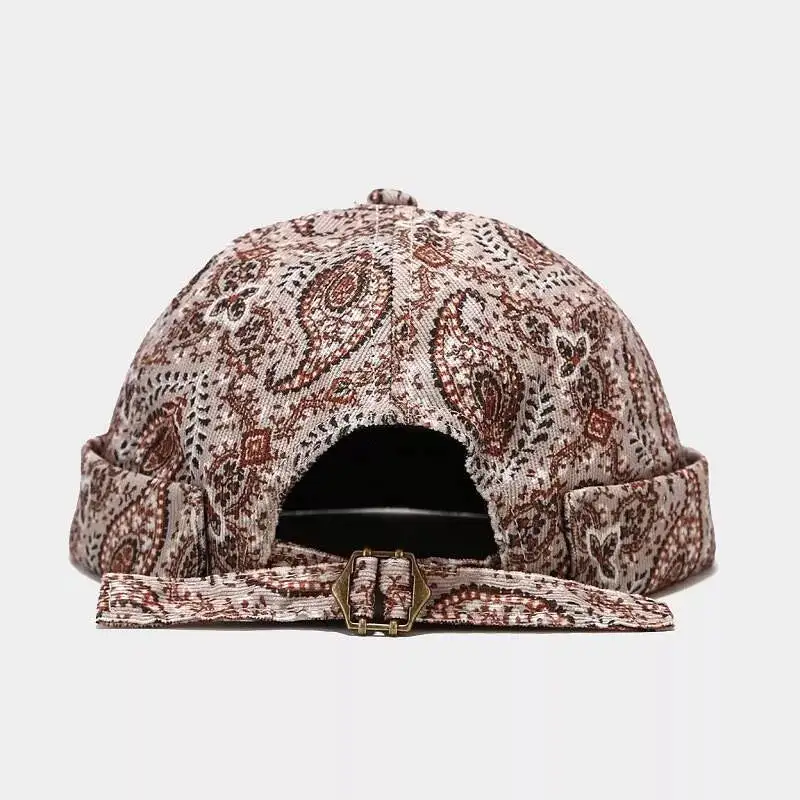 Vintage Paisley Print Brimless Hat
