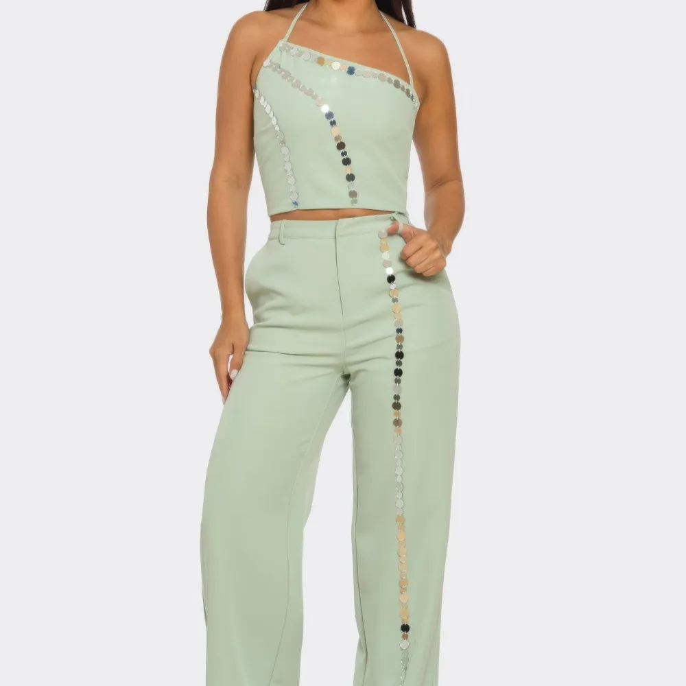Textured Coordinated Pants Set