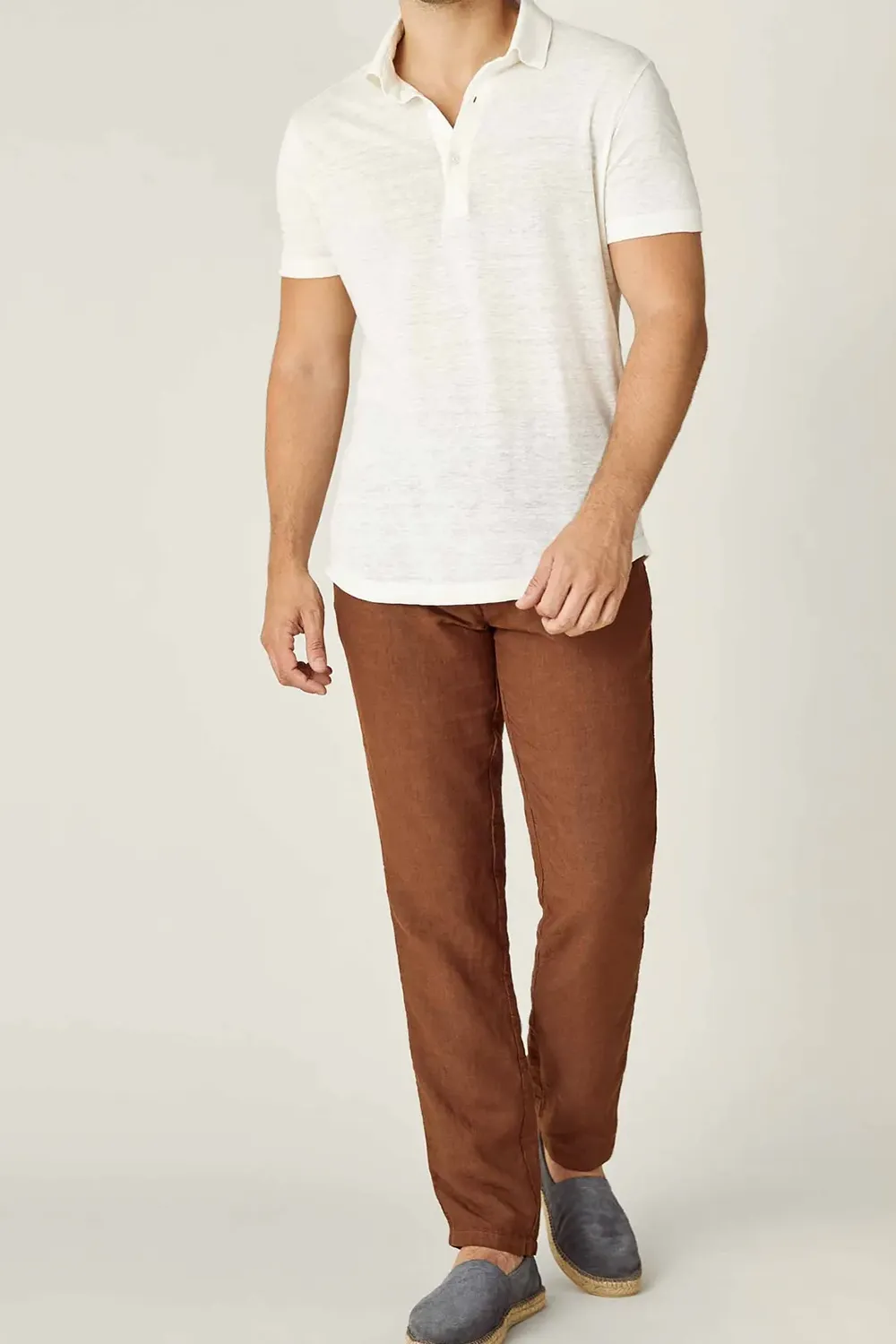 Breathable Polo Linen Jersey-Green
