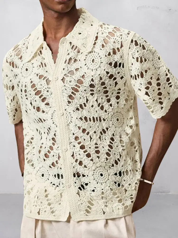 Open Stitch Utility Pocket Shirt