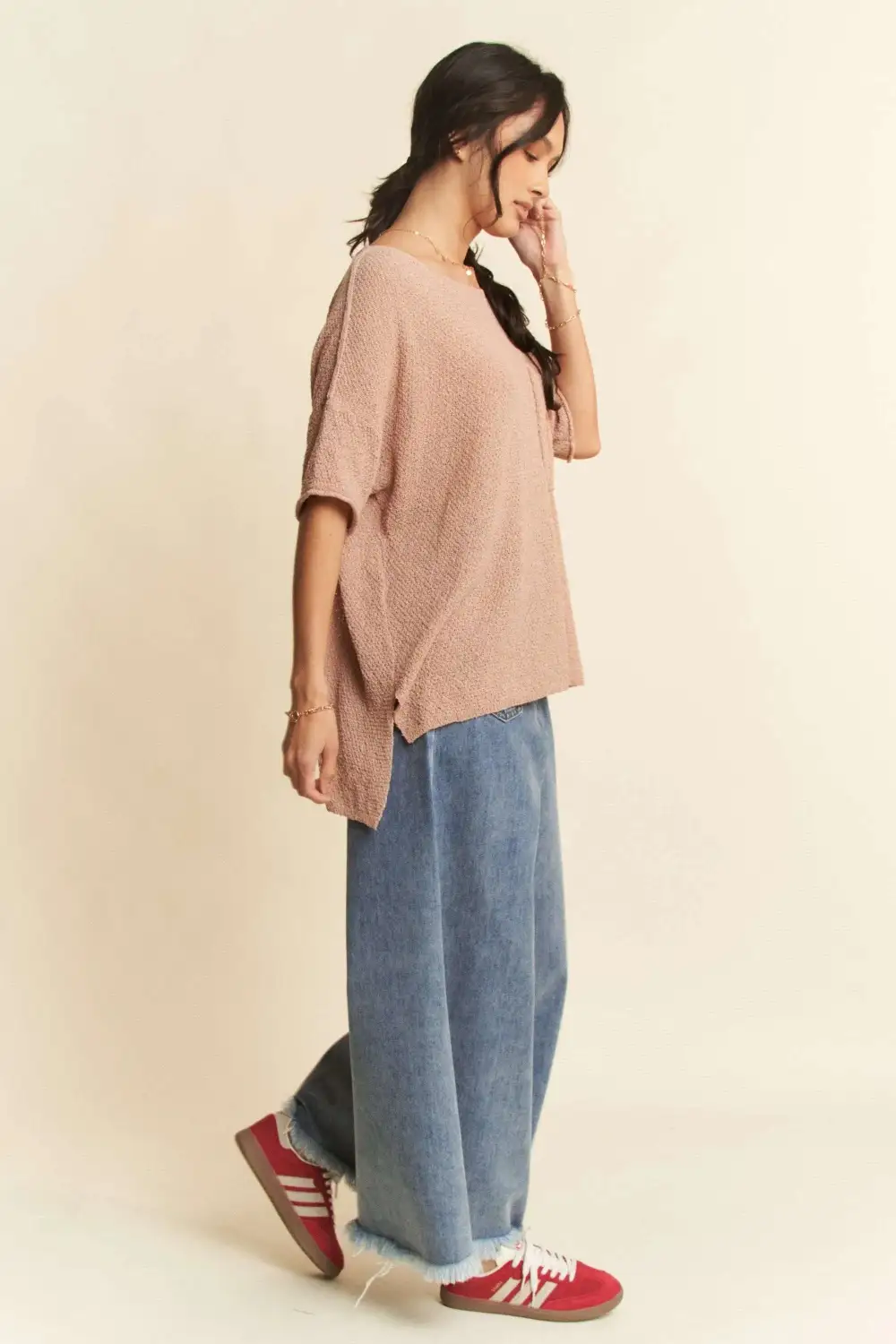 Tailored Wide Leg Pocketed Denim Jeans