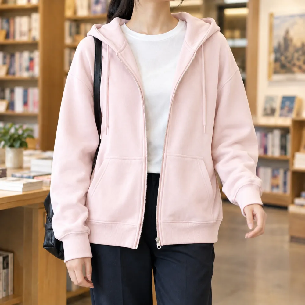 Relaxed Zip-Front Hoodie