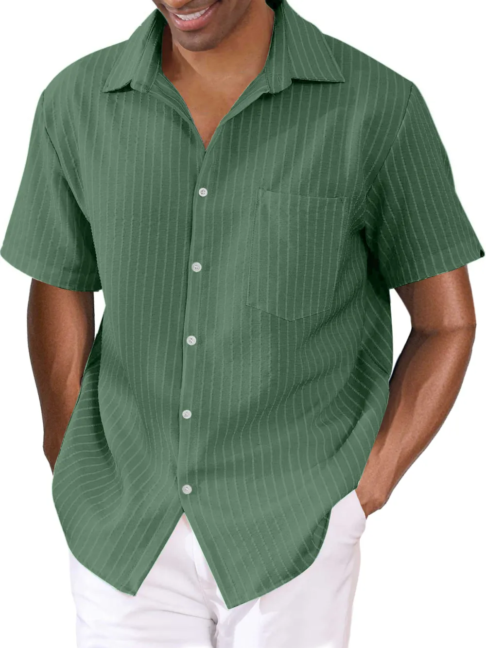 Cotton Linen Pocket Shirt