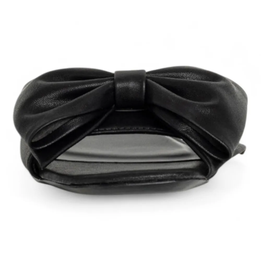 Chic Noir Bow Slide Sandals