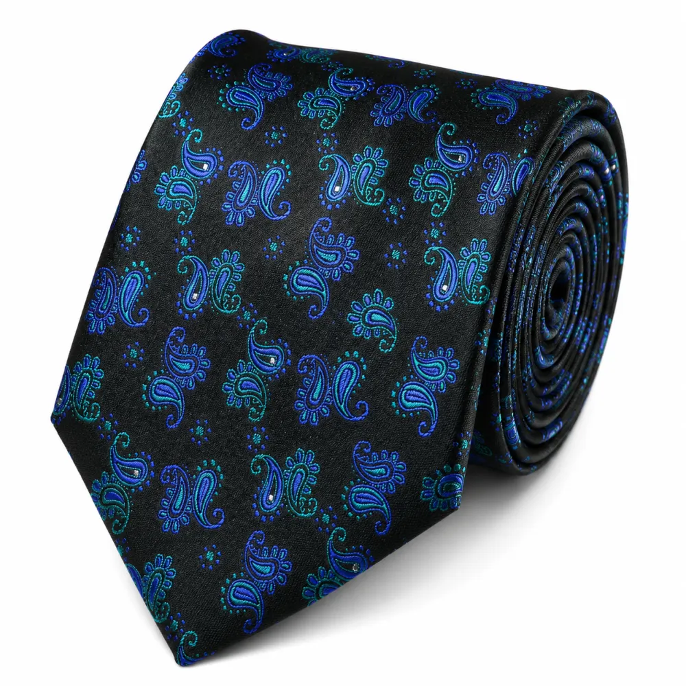Versatile Silk Paisley Men's Necktie Accessory Set