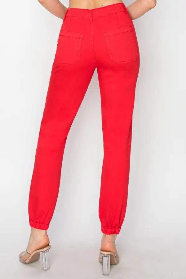 High Waisted Jogger Denim Jeans