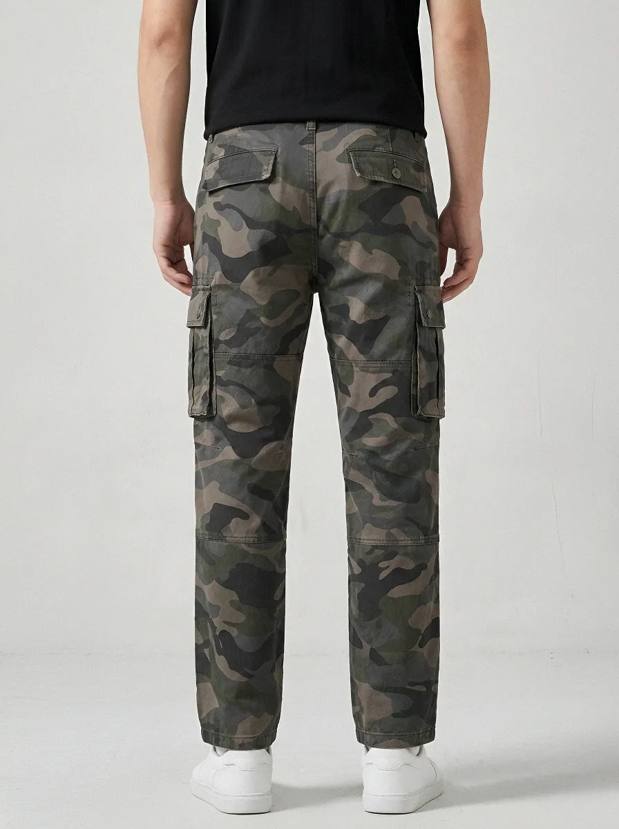 Street-Utility Camouflage Military-Inspired Camouflage Cargo Pants