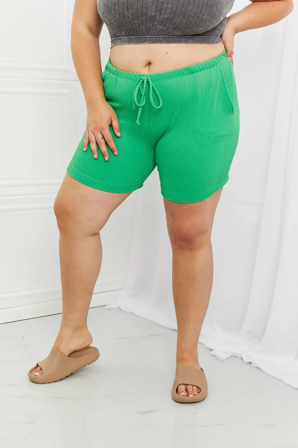 Full Size Ribbed Shorts