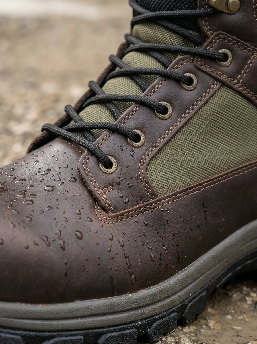 Men's Outdoor Hiking Waterproof Leather Printed Work Boots