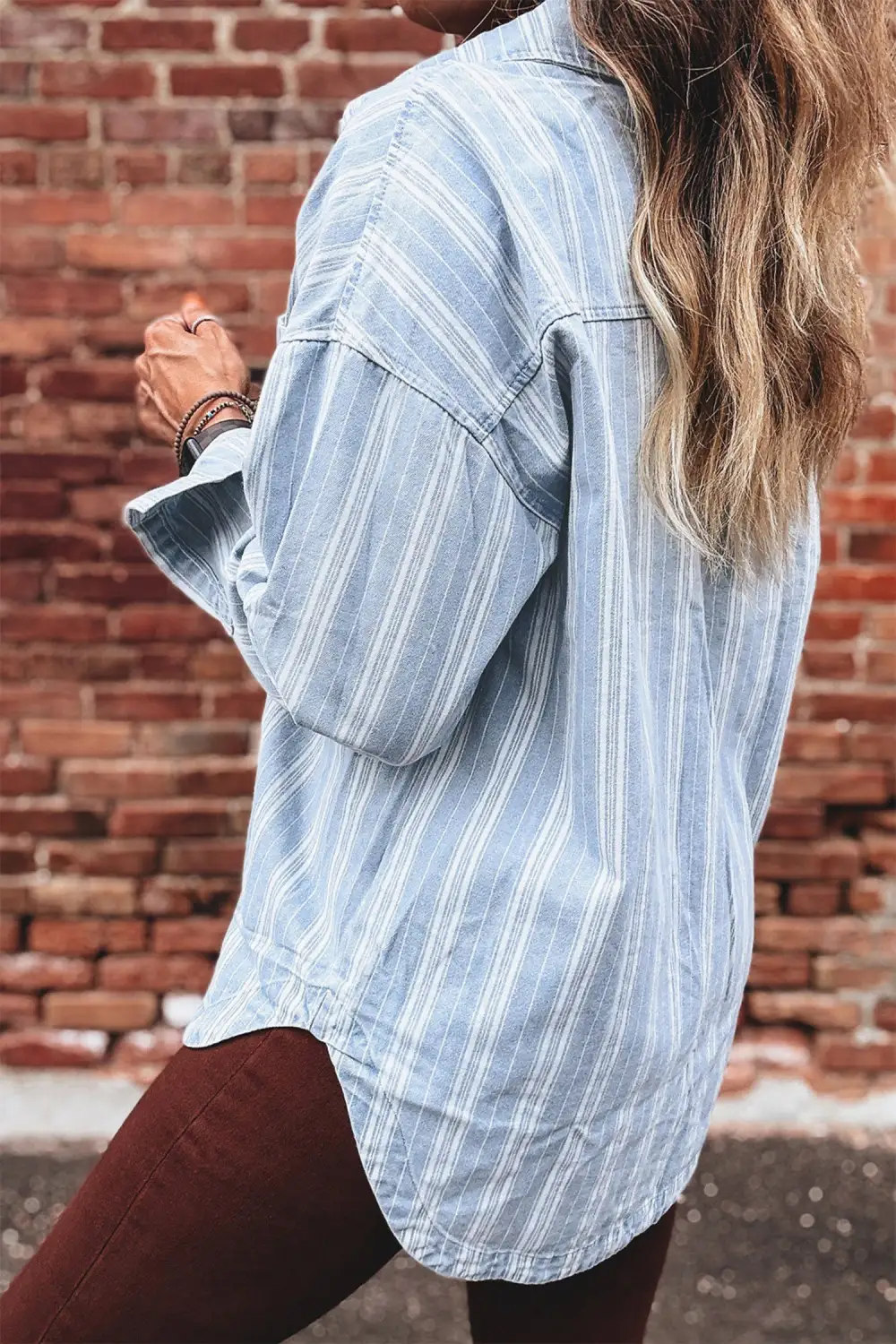 Women's Boyfriend Chest Pocket Classic Denim Shacket