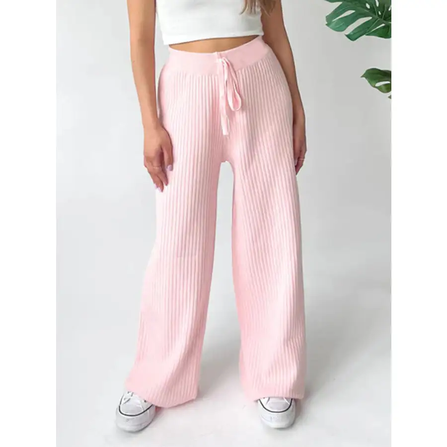 Ribbed Wide Leg Sweater Pants