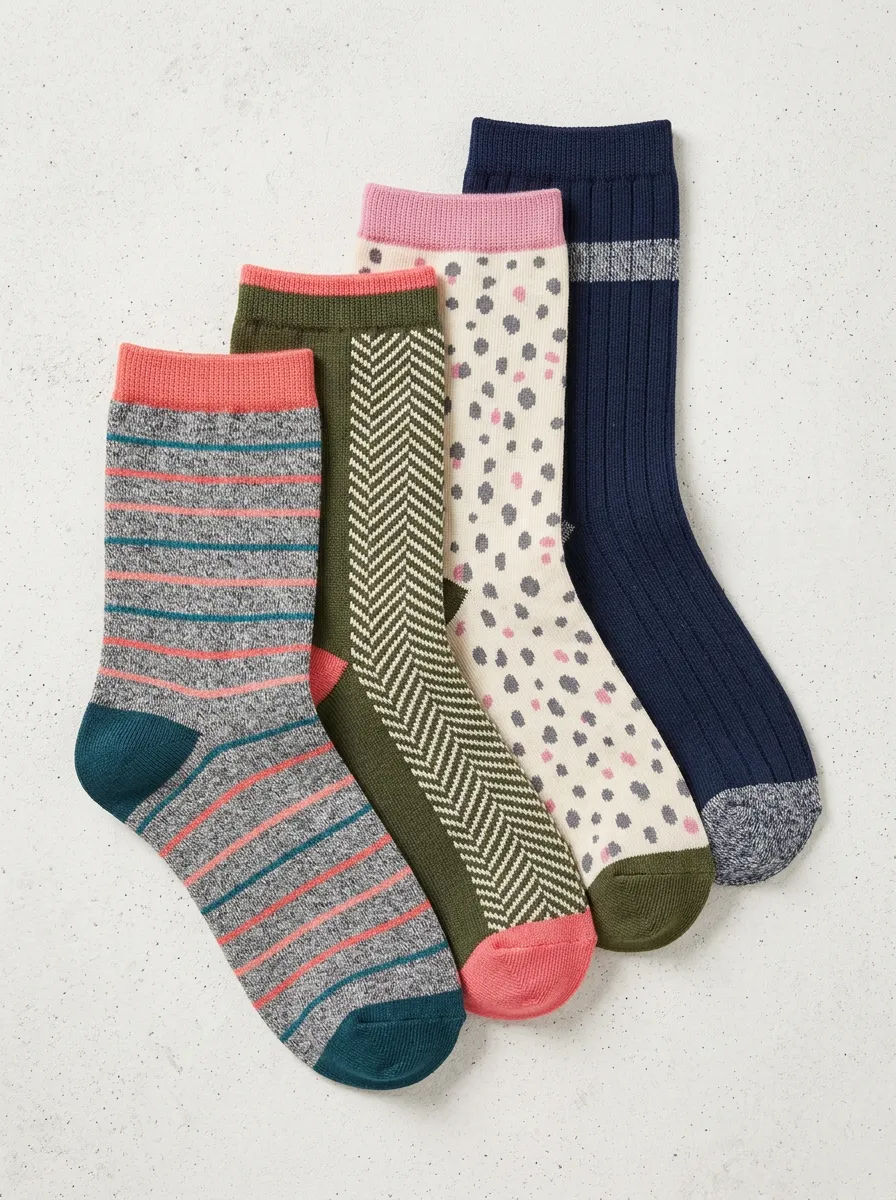 Women's Classic-Pattern Four Pair Socks