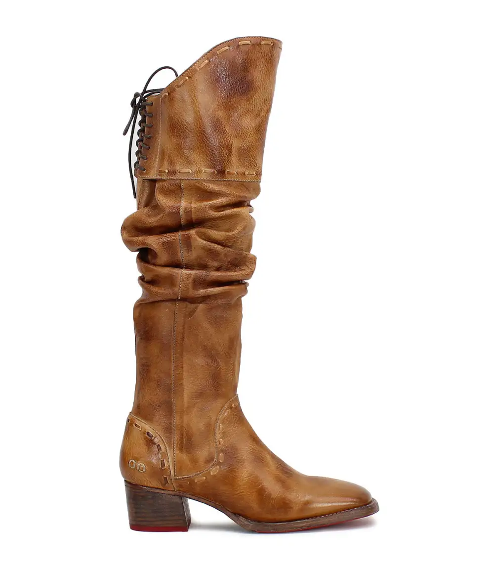 Ruched Contrast-Stitched Everyday Boots