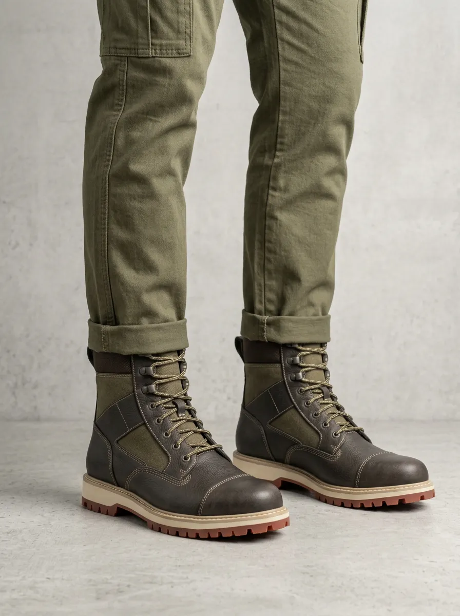 Unisex Outdoor Tactical Leather Work Boots