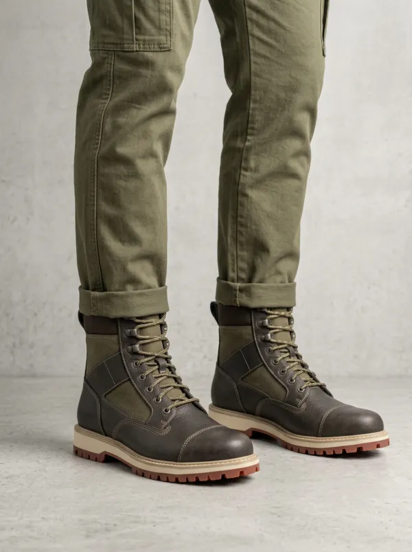 Unisex Outdoor Tactical Leather Work Boots