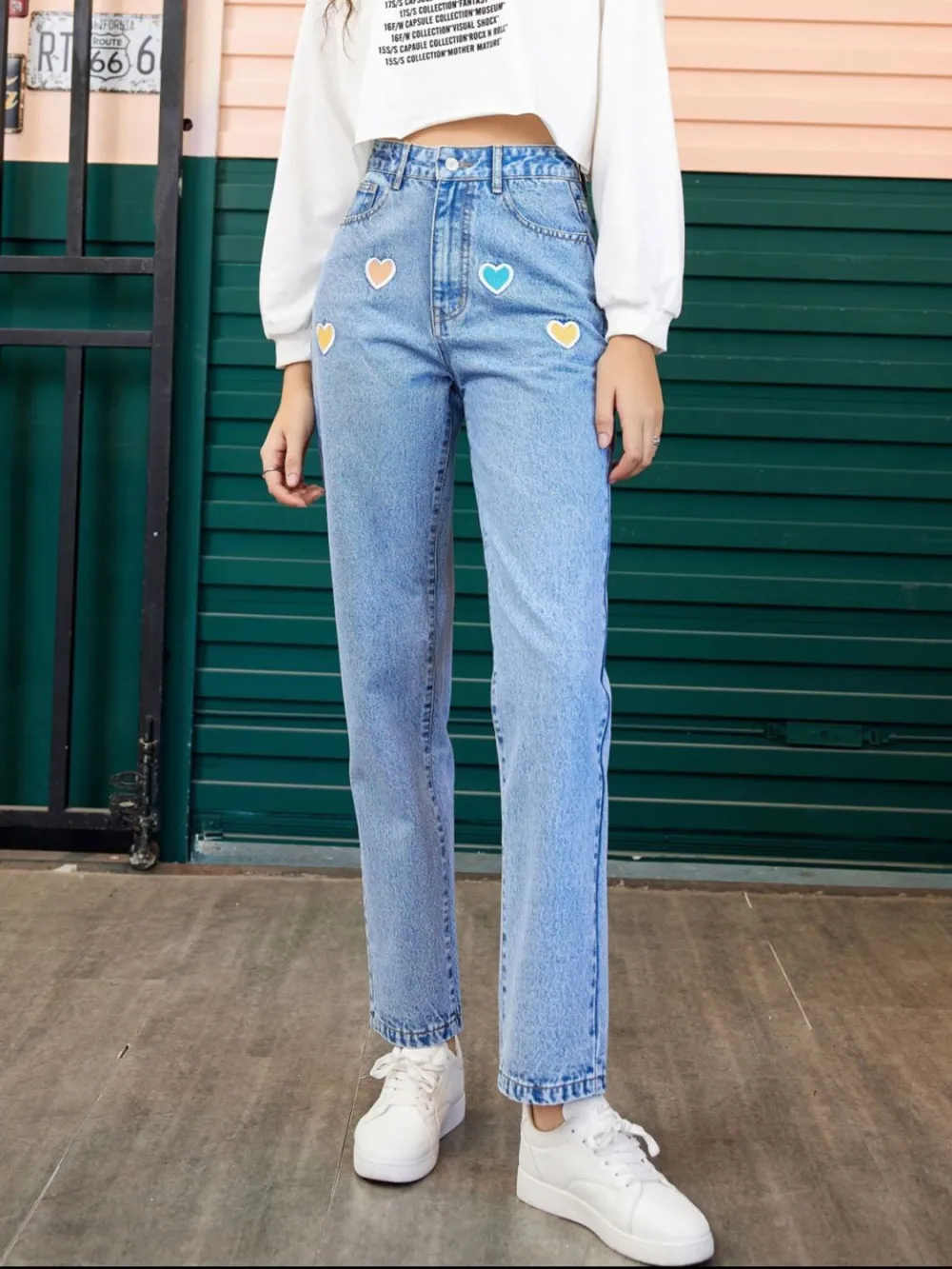 Soft Straight Leg Pocketed Denim Jeans