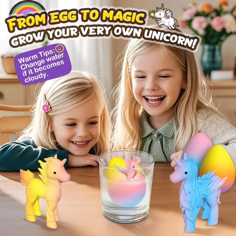 🦄Magical Hatching Unicorn Eggs✨6 Pack Enchantment & Surprise💦Water-Grow & Spark Joy — Kids’ Enchanted Surprise Toy🎁 -8RH7
