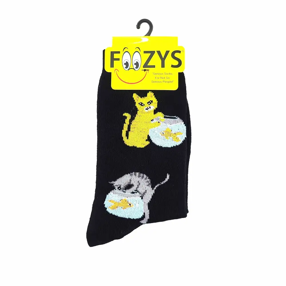 Unisex Cat Fishing Crew Socks
