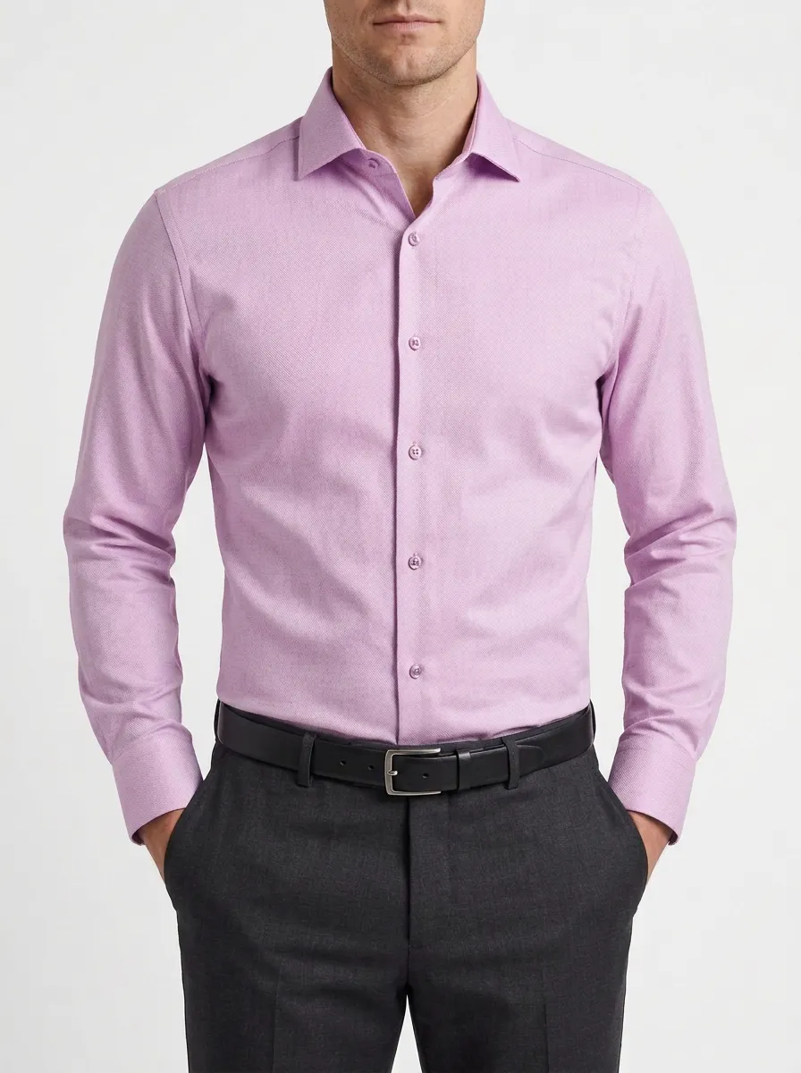Men's Distinctive Long-Sleeve Solid Dress Shirt