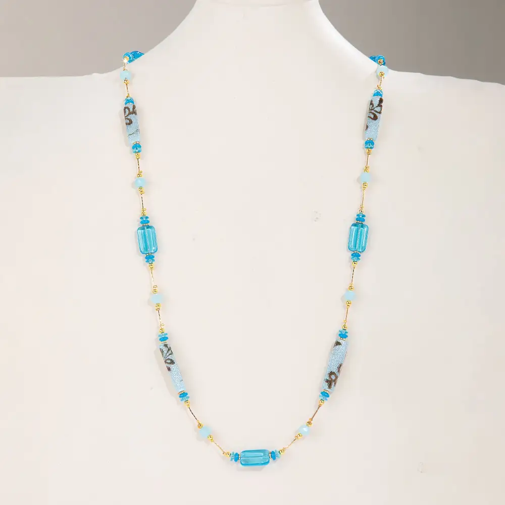 Gemstone Beaded Long Strand Necklace