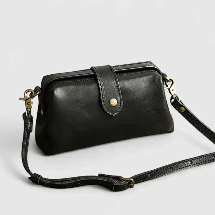 Structured Pebbled Leather Handbag