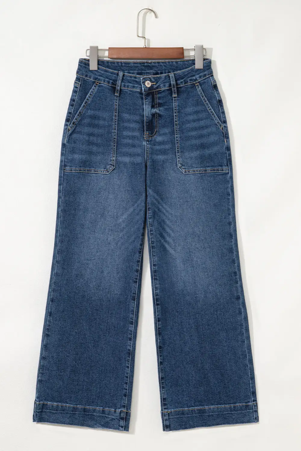 Elastic Waist Layered Denim Jeans