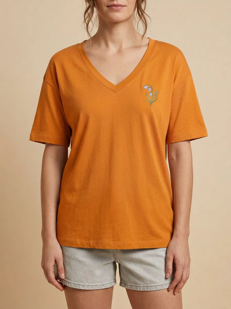 Women's Drop-Shoulder V-Neck T-Shirt