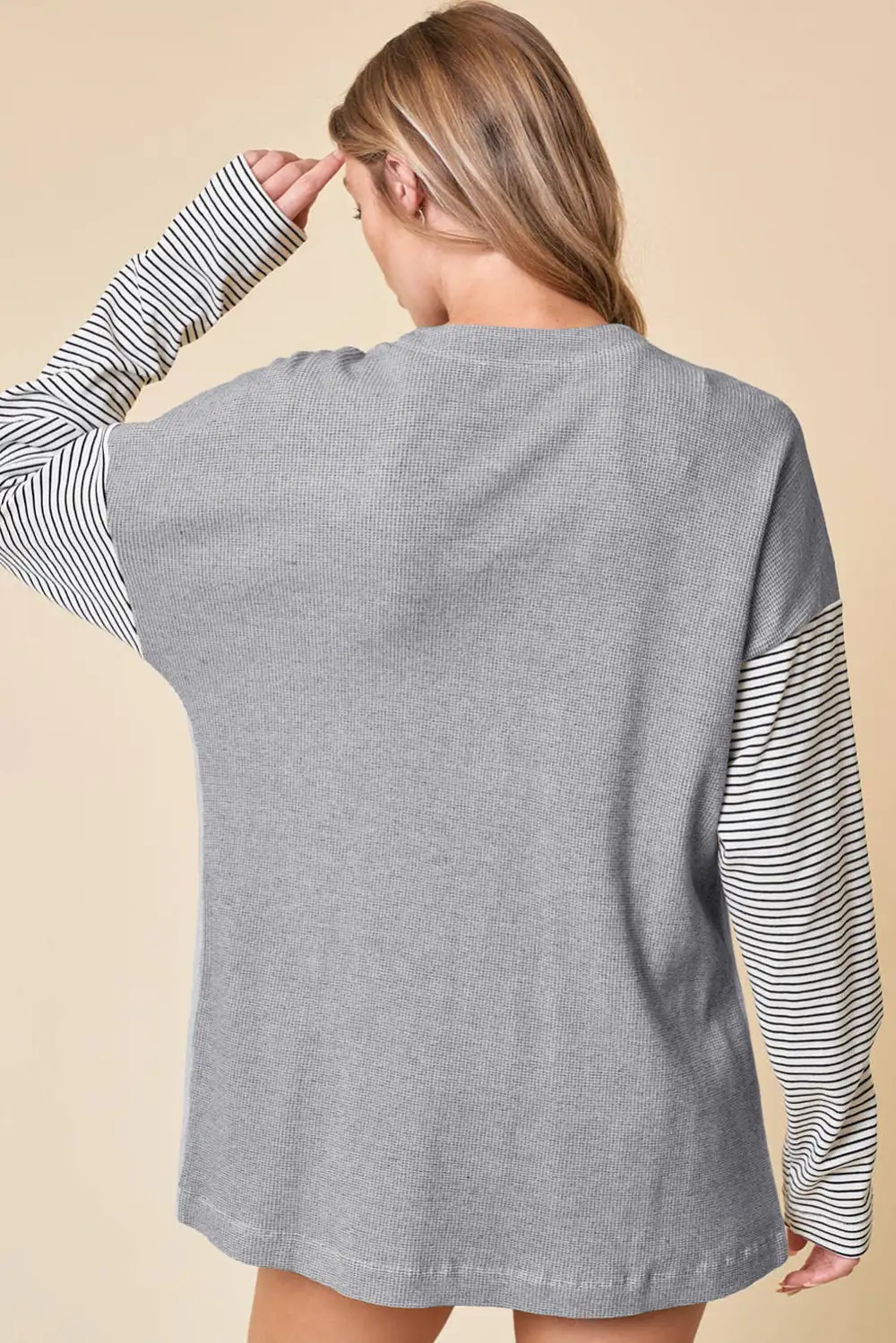 Striped Pocketed Open Front Cardigan