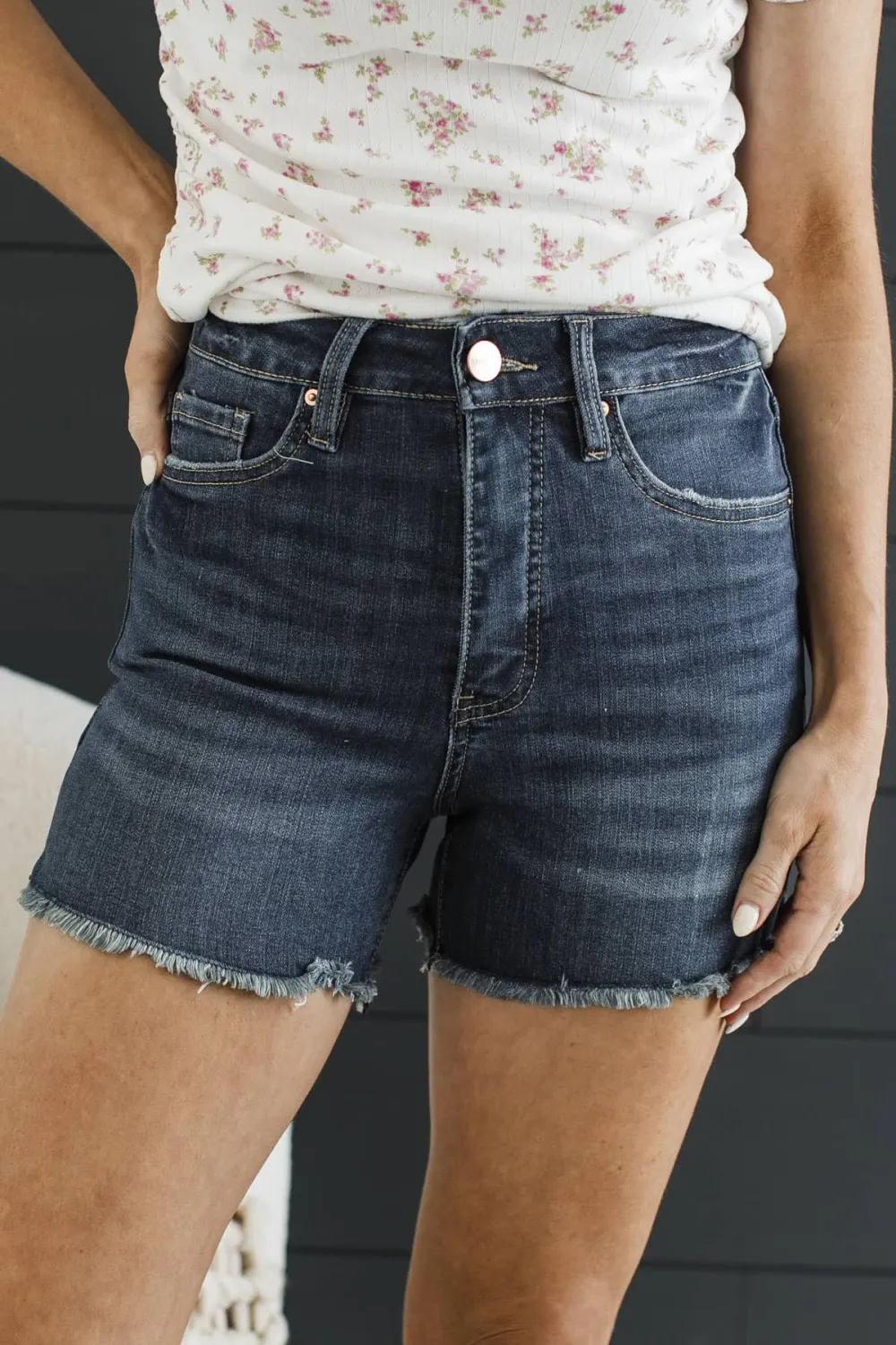 High-Rise Denim Classic Shorts
