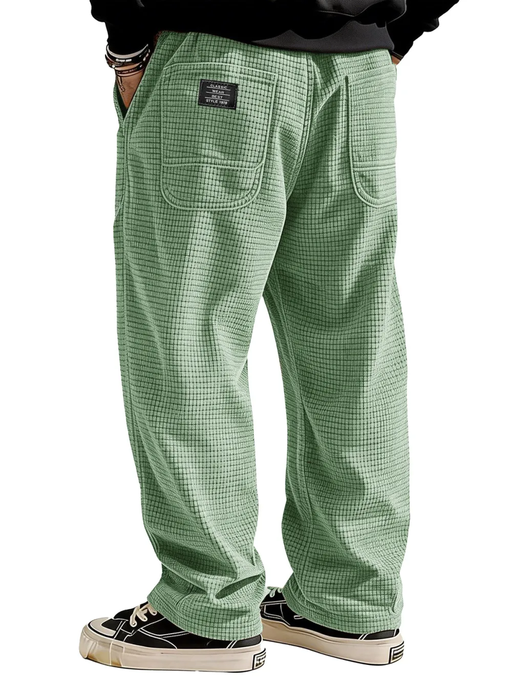 Tailored Textured Knit Pocket Relaxed Pants