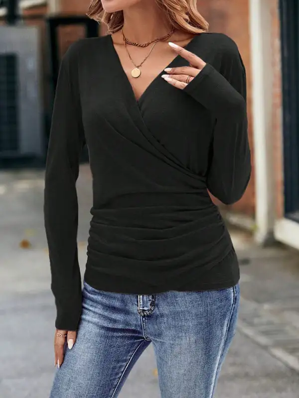 V-Neck Knit Fashion Top