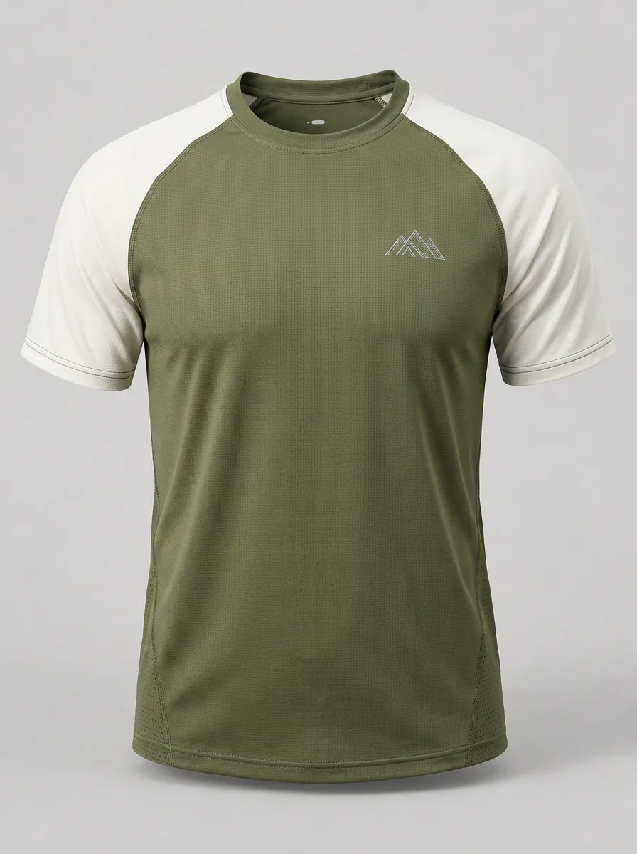 Men's Outdoor Hiking Mountain Printed Breathable Raglan T-shirt