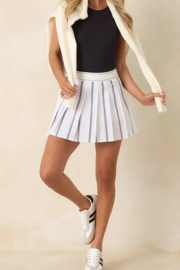 Cotton Pleated Mini Skirt