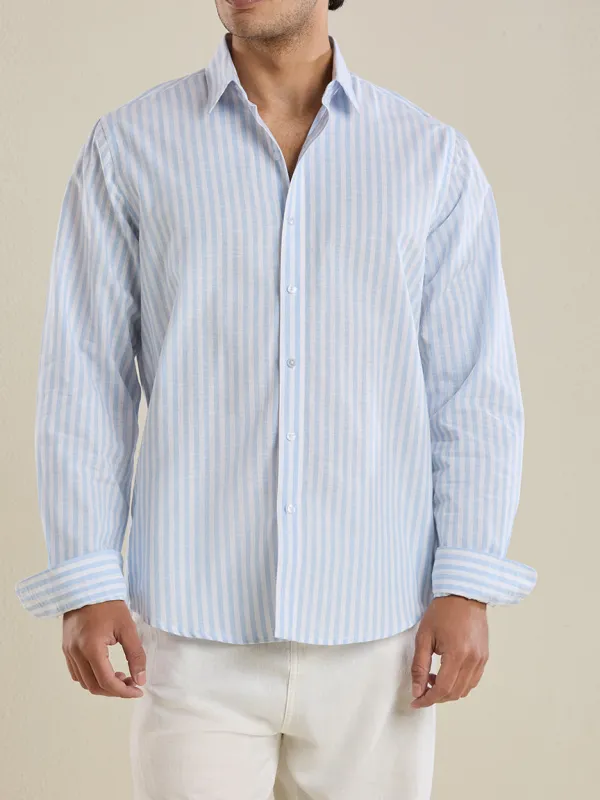 Modern Pinstripe Striped Slim Fit Men's Formal Shirt