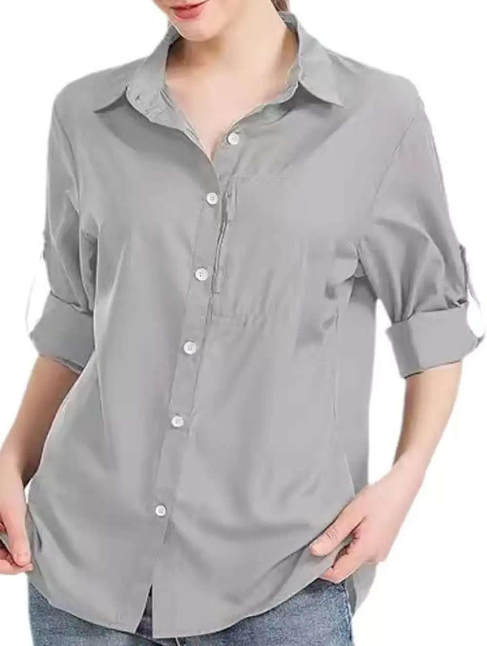 Collared Zip Front Pocket Top