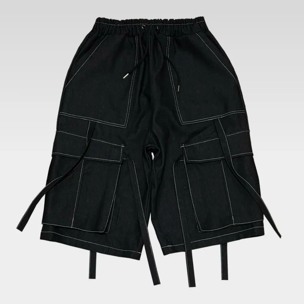 Functional Streetwear Solid Longline Cargo Shorts