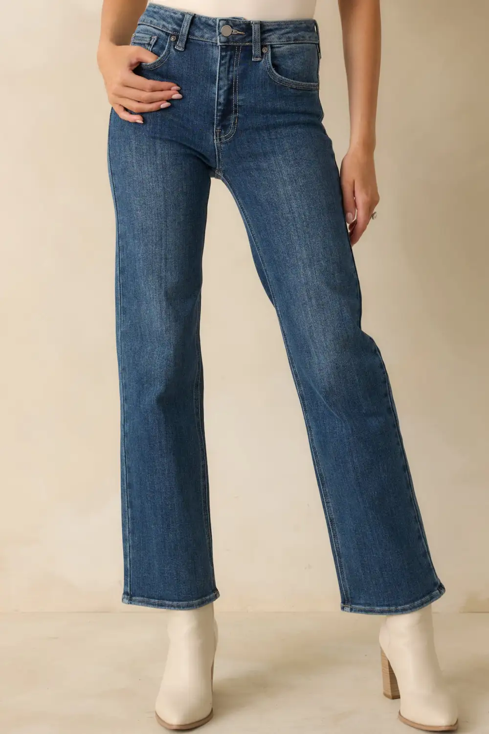Classic Straight Leg Denim Jeans