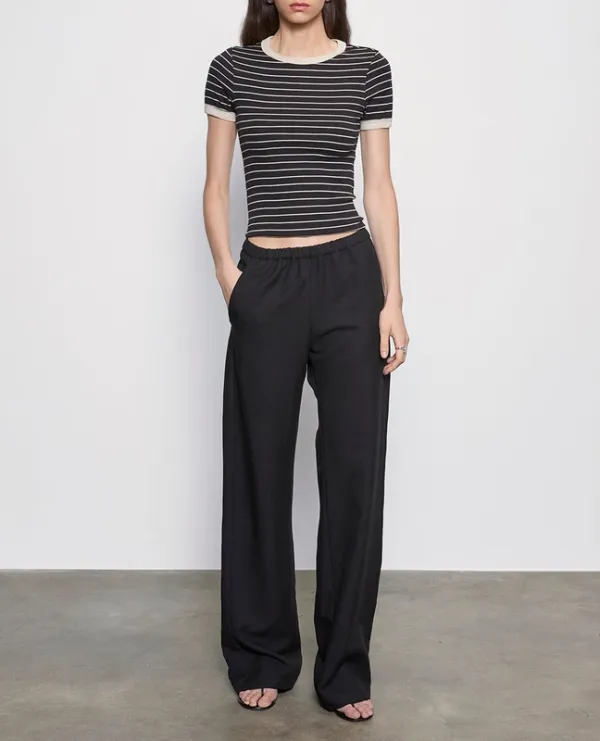 Stripe Classic S/S Tee Black/ Wheat Stripe