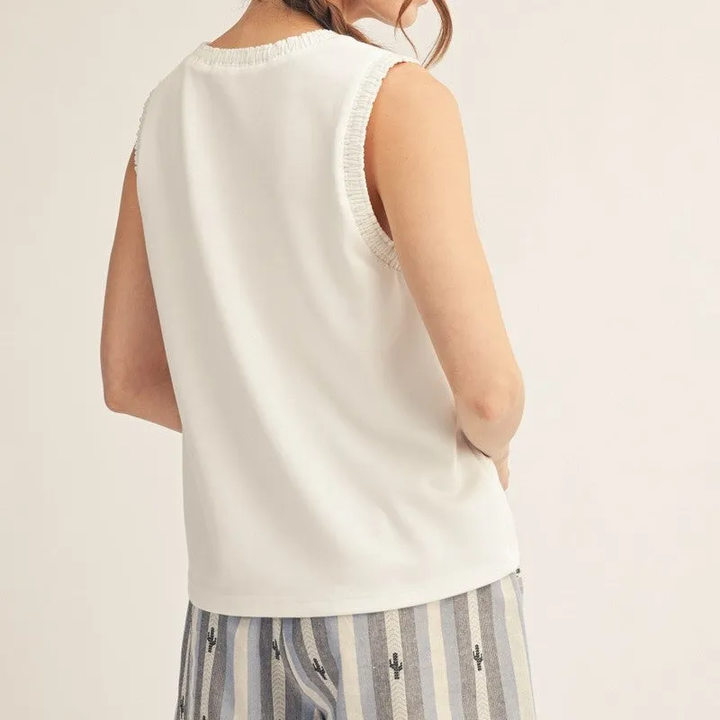 Smocked Edge Top - Off