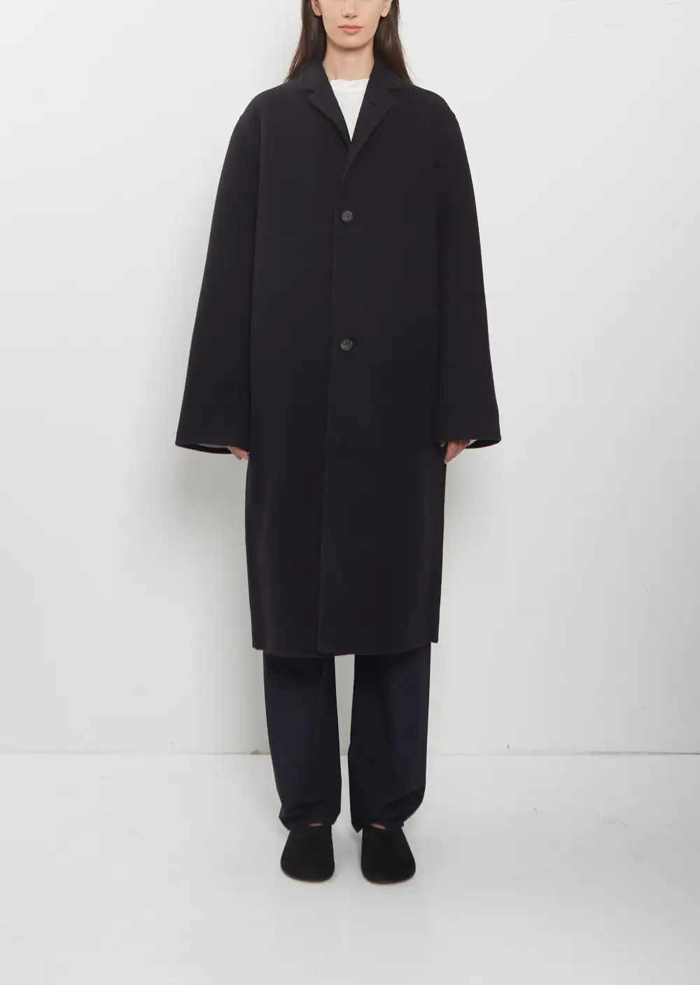 Women's Classic Double Face Single Breasted Longline Coat