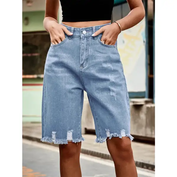 Everyday Raw Hem Denim Shorts