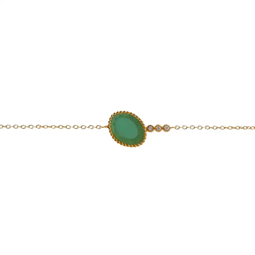 Round Onyx Gemstone Chain Bracelet
