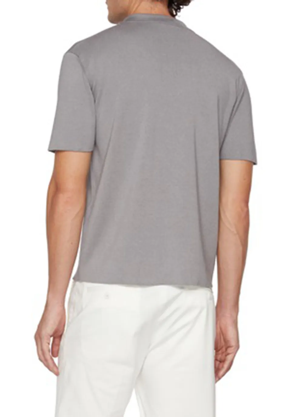 Basic Breathable Minimalist Style Grey Polo Shirt