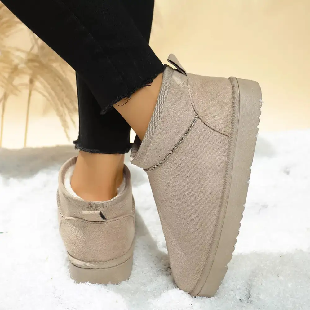 Structured Round Toe Platform Boots