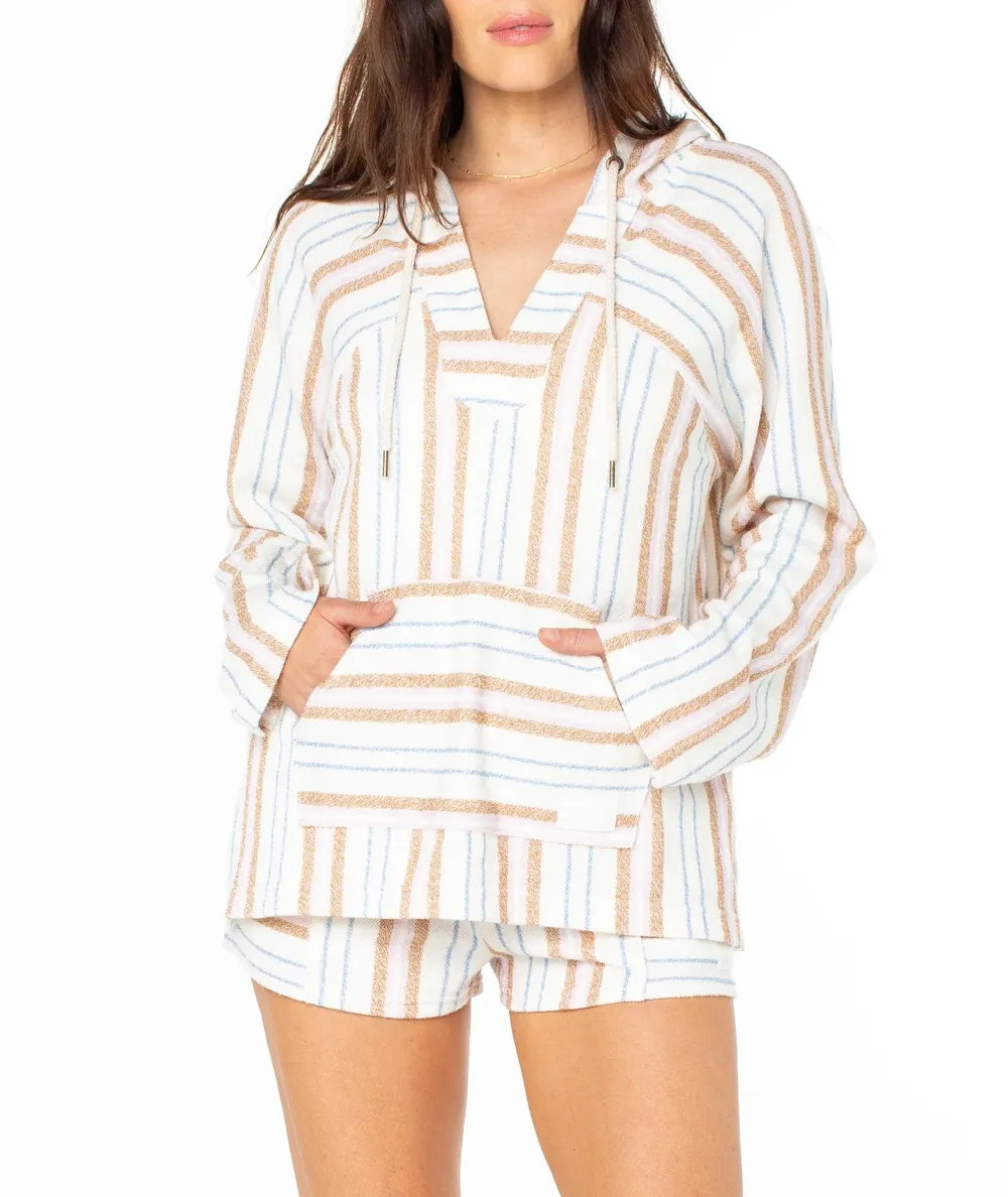 Striped Print Hooded Sweatshirt