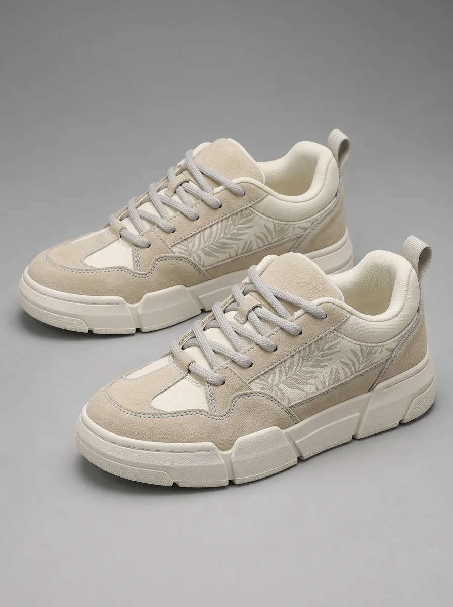 Men's Casual Leaf Pattern Skate Shoes